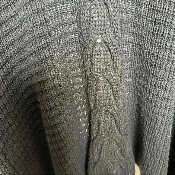 Pink Rose Cable Knit Cardigan Black Size  Medium - Picture 15 of 16